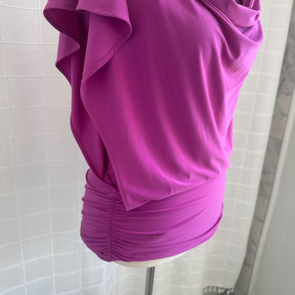 41 Hawthorne Pink Draped Cowl Neck Y2K‎ Style Tunic Blouse Short Split Sleeve - Picture 10 of 10